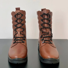 Высокие Демисезонные Ботинки Ястреб коричневые / Кожаные Берцы размер 39 - изображение 6