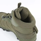 Мужские крепкие Ботинки "Ciclop" с автошнуровкой и толстой рифленой подошвой / Кожаные Берцы олива размер 40 - изображение 5