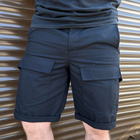 Мужские крепкие Шорты с накладными карманами рип-стоп черные размер M - изображение 1