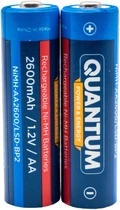 Набір акумуляторів Quantum Ni-MH із низьким саморозрядом (LSD) AA 2600 мА/год 2 шт (0746020702349)