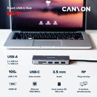 USB-hub Canyon 9 port USB-C Hub DS-11 Szary (CNS-TDS11) - obraz 2