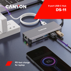 USB-hub Canyon 9 port USB-C Hub DS-11 Szary (CNS-TDS11) - obraz 3
