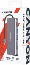 USB-hub Canyon 9 port USB-C Hub DS-11 Szary (CNS-TDS11) - obraz 6