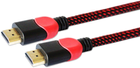 Kabel Savio GCL-01 EOL HDMI v2.0, gaming PC 1,8m, czerwony, złote końcówki - obraz 1