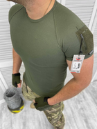 Чоловіча футболка приталеного крою з липучками під шеврони хакі розмір M - зображення 1