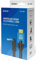 Кабель Savio CL-147 HDMI 1.8 м HDMI Type A Black, Blue (SAVKABELCL-147) - зображення 3