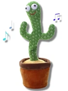Танцующий кактус 120 песен Dancing Cactus повторение голоса + упаковка Зеленый с подсветкой (794DCTRNGRSHKC) TIN66
