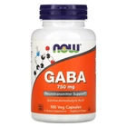 Гамма-аминомасляная кислота NOW Foods GABA 750 мг