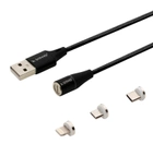Kabel Savio CL-155 Magnetic 3 w 1 Type-C, Micro USB, Lightning (SAVKABELCL-155) - obraz 1