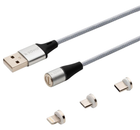Kabel Savio CL-156 Magnetic 3 w 1 Type-C, Micro USB, Lightning (SAVKABELCL-156) - obraz 1