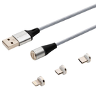 Кабель Savio CL-156 Magnetic 3 в 1 Тype-C, Micro USB, Lightning (SAVKABELCL-156)