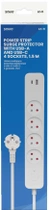 Listwa zasilająca SAVIO LZ-11 1.5 m 4 gniazda + USB-A + USB-C Biała (5901986047865) - obraz 6