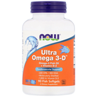Омега 3+ вітамін Д3, Ultra Omega 3-D, Now Foods, 90 капсул (NOW-01663)