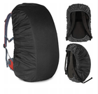 Водонепроницаемый чехол для туристических рюкзаков 30 л Черный из прочного полиэстера с полиуретановым покрытием защищает от влаги и дождя со шнурком