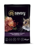 Влажный корм Savory для стерилизованных кошек Ягнёнок с клюквой в соусе