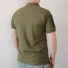 Футболка поло с липучками, качественная футболка Олива/Хаки котон, армейская рубашка под шевроны (размер S) - изображение 3