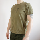 Чоловічі футболки хакі ВСУ (L), футболки з написом "Збройні Сили України", армійські футболки з Гербом ЗСУ - зображення 5