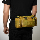 Тактическая походная плечевая сумка цвет хаки - изображение 2