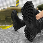 Мужские кожаные Ботинки Dragon total на протекторной подошве / Летние Берцы черные размер 46 - изображение 5