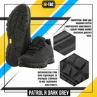 Кроссовки тактические демисезонные M-Tac Patrol R Dark Grey Размер 38 (26 см) водоотталкивающие - изображение 4