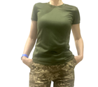 Жіноча футболка тактична військова M олива - зображення 4