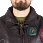 Куртка льотна шкіряна Sturm Mil-Tec Flight Jacket Top Gun Leather with Fur Collar Brown 2XL (10470009) - изображение 4