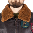 Куртка льотна шкіряна Sturm Mil-Tec Flight Jacket Top Gun Leather with Fur Collar Brown XL (10470009) - изображение 3