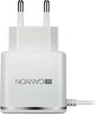 Ładowarka sieciowa USB Canyon + wbudowany kabel Lightning 2.1A Biała (CNE-CHA043WS) - obraz 2