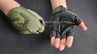 Перчатки беспалые тактические YS-J-053 рамер ХЛ (обхват 24,5-25 см) Олива - изображение 6