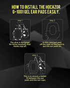 Змінні гелеві амбушюри Hocazor G-1001 Replacement Gel Ear Pads для активних навушників Howard Leight - зображення 5