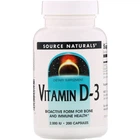 Витамин D3, Source Naturals, 2000 МЕ, 200 капсул (SNS-02145)