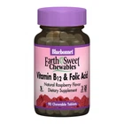 Вітамін В12 та фолієва кислота, малина, Earth Sweet Chewables, Bluebonnet Nutrition, 90 жувальних таблеток (BLB-00434)