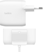 Настінний зарядний пристрій Belkin 30 Вт з двома роз'ємами USB-C, PD 60 Вт, білий колір (WCB010VFWH) - зображення 6