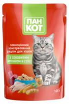 Влажный корм Пан Кот с сочным кроликом в соусе 100 г