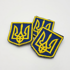Тризуб Шеврон патч герб України 3*4 см, нашивка з липучкою, шеврон із вишивкою тризуб - зображення 6