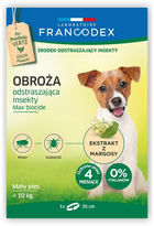 Obroża biobójcza Francodex dla małych psów do 10 kg odstraszająca insekty 4 miesiące ochrony 35 cm (3283021791714) - obraz 1