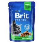 Вологий корм Brit premium для стерилізованих котів з куркою 100 г