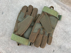 Перчатки полнопалые тактические для военных закрытого типа с защитой на костяшках пальцев и на липучке Хаки - изображение 4