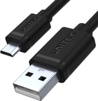 Kabel Unitek microUSB-USB 2.0 0,5 m Czarny (Y-C454GBK) - obraz 1
