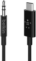 Kabel Belkin USB-C to 3.5 mm Audio Cable 1.8m Black (F7U079BT06-BLK) - obraz 2