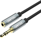 Kabel Unitek miniJack 3,5 mm (M) - 3,5 mm (F) 1 m Czarny (Y-C932ABK) - obraz 1