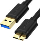 Kabel Unitek USB 3.0 microB/USB 2 m Black (Y-C463GBK) - obraz 1
