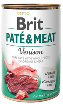 Вологий корм для собак Brit paté & meat з олениною 400 г (8595602557486) - зображення 1