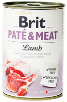 Вологий корм для собак Brit paté & meat з бараниною 400 г (8595602557431) - зображення 1