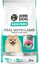 Karma sucha dla psów John dog good form mini adult cielęcina z jagnięciną 3 kg (5903769008186)