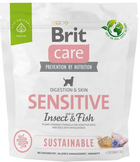 Sucha karma dla psów Brit Care Sustainable ekologiczna z rybą i owadami 1 kg (8595602559213) - obraz 1