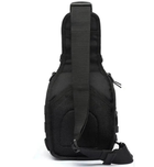 Сумка-рюкзак тактична однолямкова ZE014, чорна - зображення 4