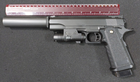 Пістолет Galaxy металевий G.6A з глушником та лазером - зображення 5
