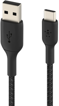 Кабель Belkin Braided C-A 1M Black (CAB002BT1MBK) - зображення 1