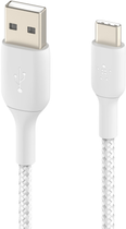 Кабель Belkin Braided C-A 1M White (CAB002BT1MWH) - зображення 1